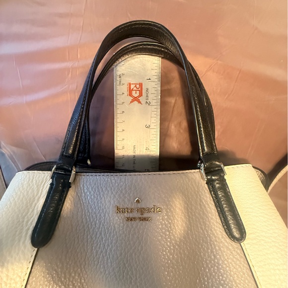 Kate Spade Jackson Medium Triple Compartment Satchel Gray Optic White Black - Picture 12 of 12